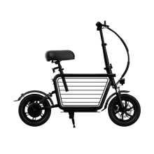 Load image into Gallery viewer, 12 Inch Tyre Urban Commuter Electric Bike Featuring Cargo Baskets and Child Seat for Family Urban Shopping with Kids and Pet