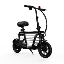 Load image into Gallery viewer, 12 Inch Tyre Urban Commuter Electric Bike Featuring Cargo Baskets and Child Seat for Family Urban Shopping with Kids and Pet