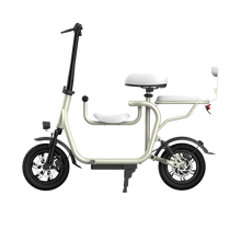 Load image into Gallery viewer, 14 Inch Full Suspension Compact City Commuter Electric Bike With Rear Seat for Family and Kids
