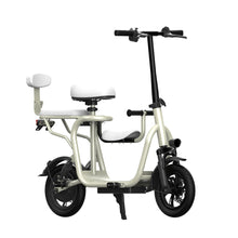 Load image into Gallery viewer, 14 Inch Full Suspension Compact City Commuter Electric Bike With Rear Seat for Family and Kids
